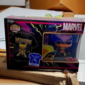Funko POP Marvel Blacklight Wolverine Pop & Tee Sz Large